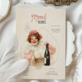 "Joyful Champagne Celebration Menu & Drinks Card" Einladung