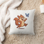 Joyful Chase - Happy Squirrel & Butterfly Kissen (Decke)
