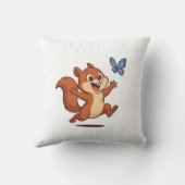 Joyful Chase - Happy Squirrel & Butterfly Kissen (Rückseite)