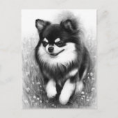 Joyful Chihuahua in Bloom Hand bemalt Postkarte (Vorderseite)