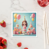 Joyful Child feiert Geburtstag mit Kuchen Serviette (Beispiel)