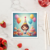 Joyful Child feiert Geburtstag mit Kuchen Serviette (Beispiel)