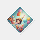Joyful Child feiert Geburtstag mit Kuchen Serviette (Ecke)