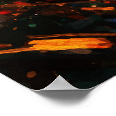 Joyful Child Playing with Birds Sunrise Water Poster (Ecke)