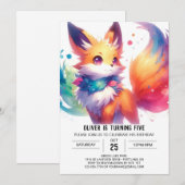 Joyful Children Fox Geburtstag Einladung (Vorne/Hinten)