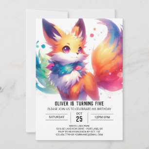 Joyful Children Fox Geburtstag Einladung