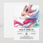Joyful Children Fox Geburtstag Einladung (Vorne/Hinten)