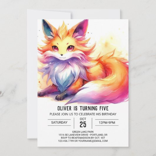 Joyful Children Fox Geburtstag Einladung (Vorderseite)