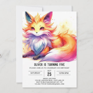 Joyful Children Fox Geburtstag Einladung