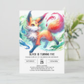 Joyful Children Fox Geburtstag Einladung (Stehend Vorderseite)