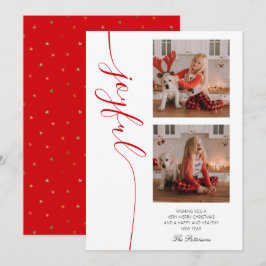 Joyful Christmas Calligrafy Script Foto Picture Feiertagskarte