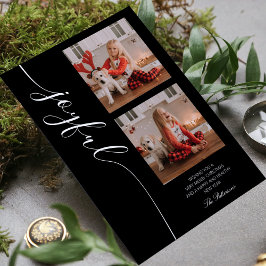 Joyful Christmas Calligrafy Script Foto Picture Feiertagskarte