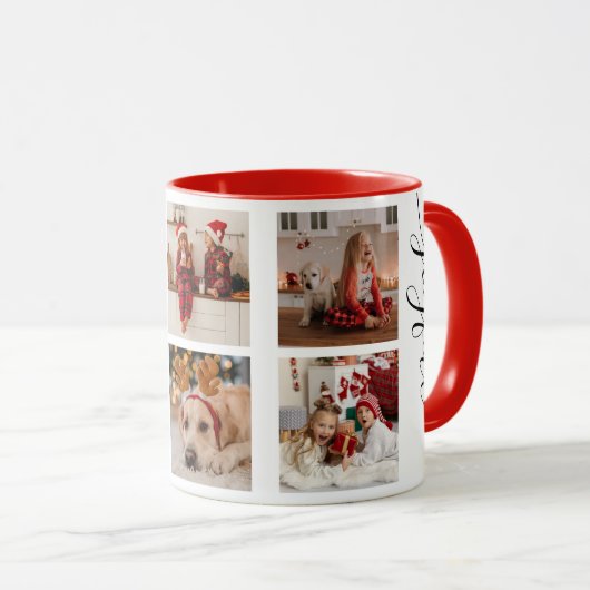 Joyful Christmas Calligrafy Script Foto Picture Tasse (VorderseiteRechts)