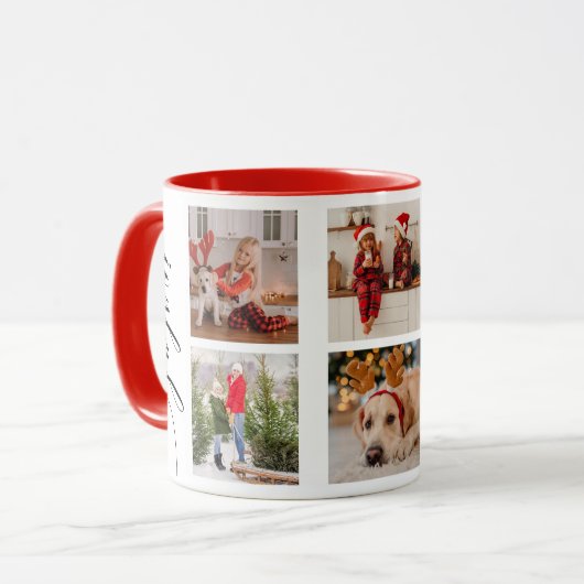 Joyful Christmas Calligrafy Script Foto Picture Tasse (Vorderseite Links)