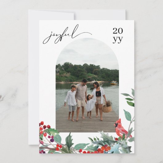 Joyful Christmas Card Elegant Holiday Photo Card  Feiertagskarte (Vorderseite)