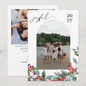 Joyful Christmas Card Elegant Holiday Photo Card  Feiertagskarte (Vorne/Hinten)