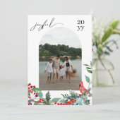 Joyful Christmas Card Elegant Holiday Photo Card  Feiertagskarte (Stehend Vorderseite)