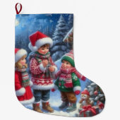 Joyful Christmas Children Großer Weihnachtsstrumpf (Vorderseite)