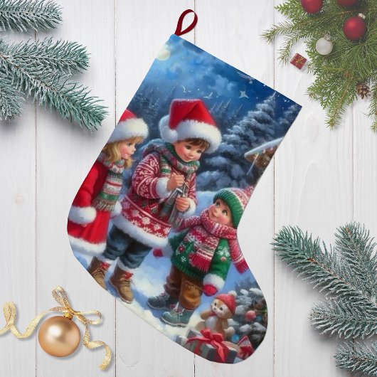 Joyful Christmas Children Großer Weihnachtsstrumpf