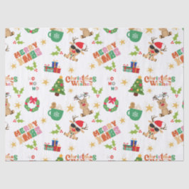 Joyful Christmas Design Tissue Paper for presents  Seidenpapier