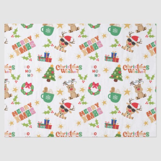 Joyful Christmas Design Tissue Paper for presents Seidenpapier (Vorderseite)