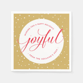 JOYFUL CHRISTMAS EATS Stilvolles kalligraphisches  Serviette