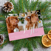 Joyful Christmas Family Photo Modern Script Folieneinladung