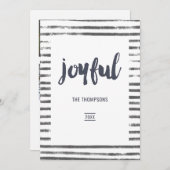 Joyful Christmas Foto Collage Feiertagskarte (Vorne/Hinten)