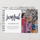 Joyful Christmas Foto Feiertagskarte (Vorne/Hinten)