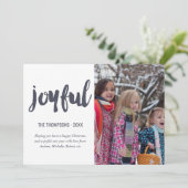 Joyful Christmas Foto Feiertagskarte (Stehend Vorderseite)