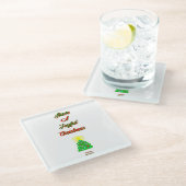Joyful Christmas Glass Untersetzer (Schrägansicht)