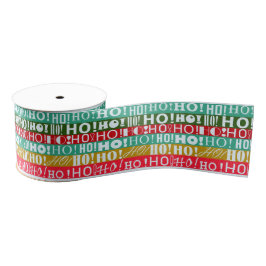 Joyful Christmas HO! HO! HO! in Colorful Stripes  Ripsband