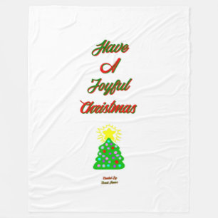 Joyful Christmas Large Fleece Blanket