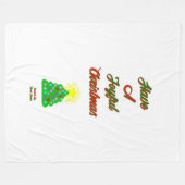 Joyful Christmas Large Fleece Blanket (Vorderseite (Horizontal))