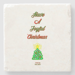 Joyful Christmas Marble Stone Untersetzer