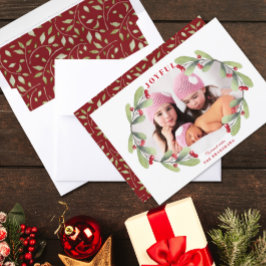 Joyful Christmas Mistletoe Foto Feiertagskarte