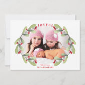 Joyful Christmas Mistletoe Foto Feiertagskarte (Vorderseite)