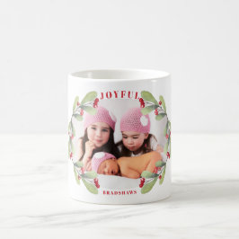 Joyful Christmas Mistletoe Holiday Foto Kaffeetasse