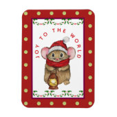 Joyful Christmas mouse greeting card Magnet (Vertikal)