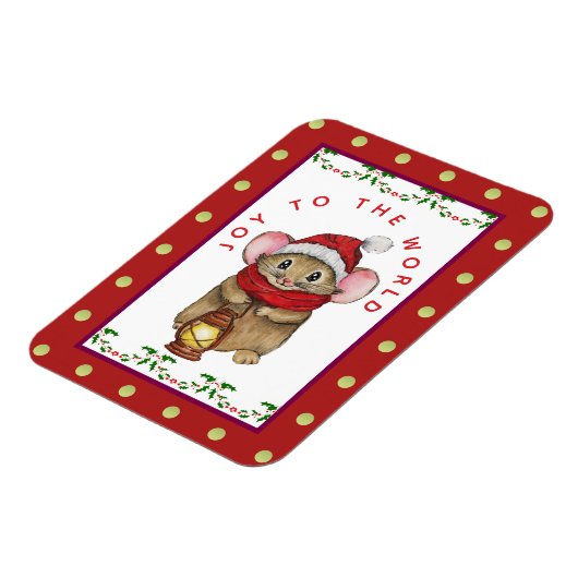 Joyful Christmas mouse greeting card Magnet (Linke Seite)