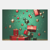 Joyful Christmas Ornament Geschenkpapier Set (Vorderseite 3)