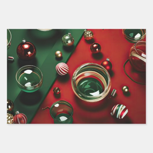 Joyful Christmas Ornament Geschenkpapier Set (Vorderseite)