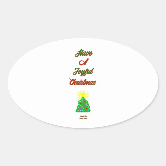 Joyful Christmas Oval Sticker (Vorderseite)