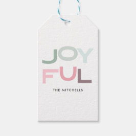 JOYFUL Christmas Pastell Personalisiert Geschenkanhänger