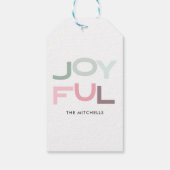 JOYFUL Christmas Pastell Personalisiert Geschenkanhänger (Rückseite)