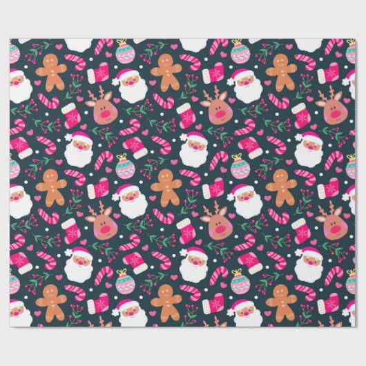 Joyful Christmas Pattern Geschenkpapier (Flach)