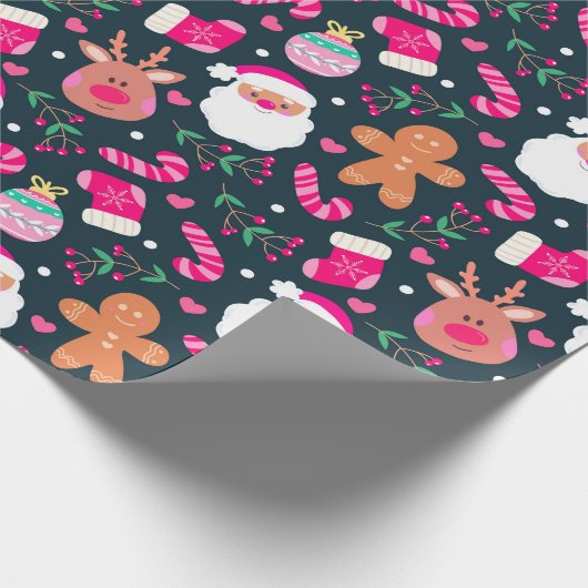 Joyful Christmas Pattern Geschenkpapier (Ecke)