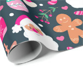 Joyful Christmas Pattern Geschenkpapier (Rolleneckpunkt)