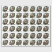 Joyful Christmas Personalized Family Photo Geschenkpapier (Flach)