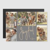 JOYFUL Christmas Photo Collage Magnetic Cards Magnetkarte (Vorne/Hinten)